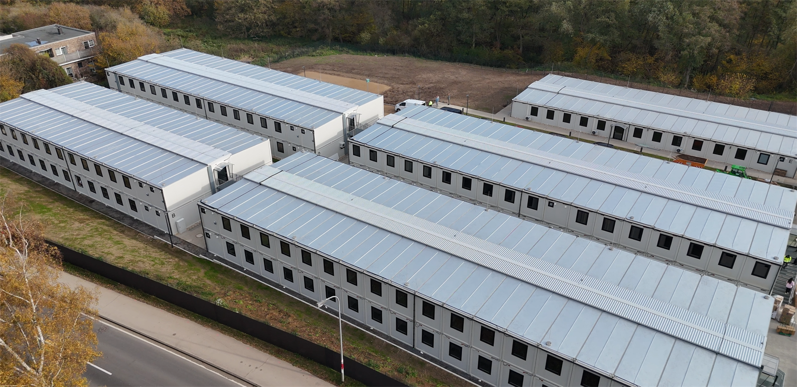 Luftbild der Containeranlage