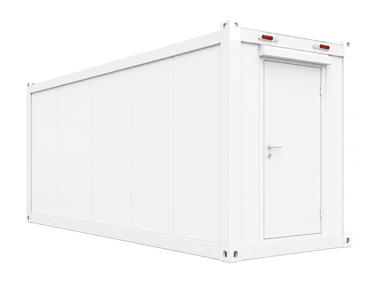 Sanitärcontainer 20 ft in Weiß mit WC-, Dusch- und Waschraum